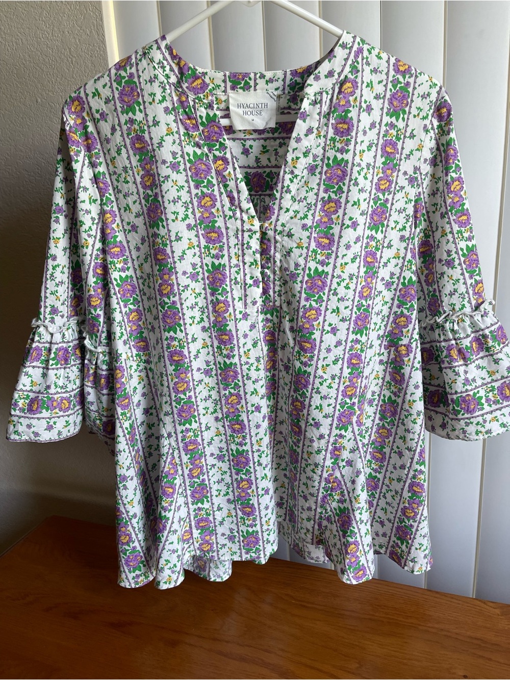 Hyacinth House Floral Striped Blouse Size M